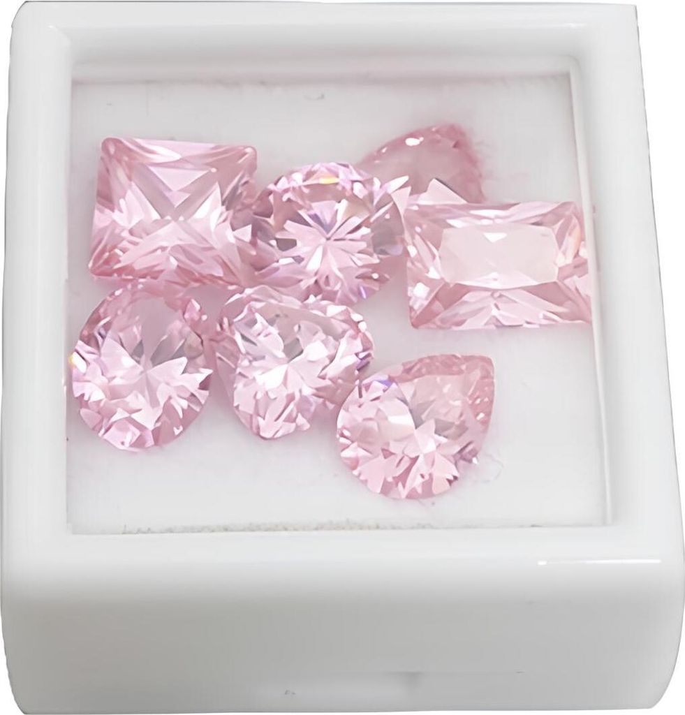 Rosa Saphir Set 7 Stück Karatgröße 7x7mm Exzellenter Produktbild 