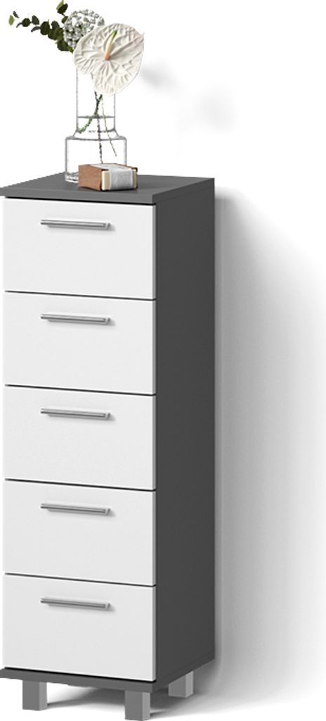 Badschrank Livinity Eisak Anthrazit 30 x 95 cm, Model 52526
