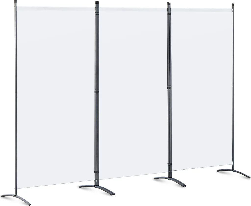 Angel Living Paravent 3 Pièces 250x170cm en Tissu Ivoire pour le Balcon