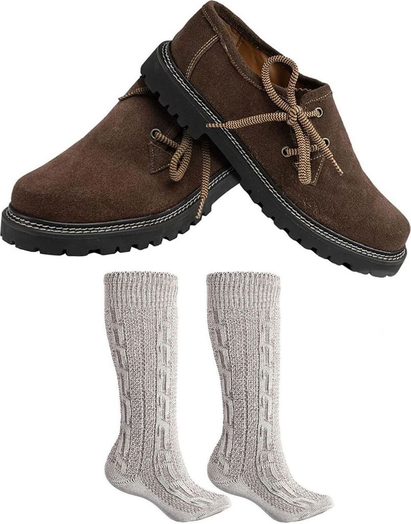 Trachtenschuhe +Trachtensocken Set Haferlschuhe wildleder Produktbild 