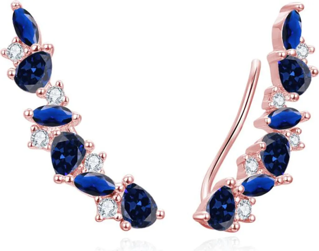 Orecchini Statement AGUP3299DB-ROSE Rose Gold & Royal Blue Zirconia