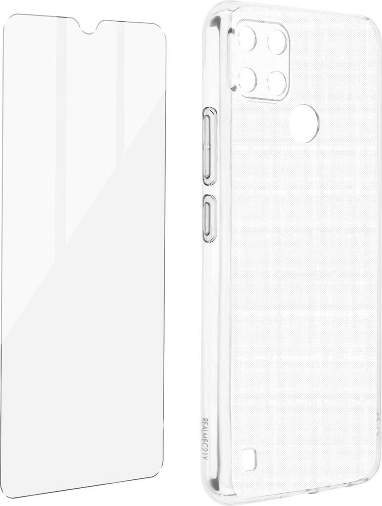 Avizar, 360° Schutz-Set für Realme C21Y / C25Y: Hülle + Folie, Transparent