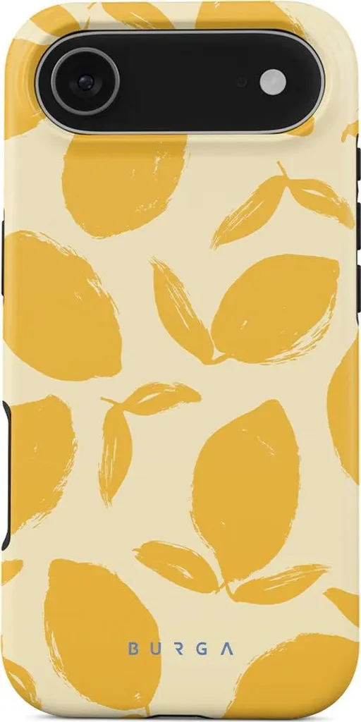 Custodia per iPhone 17 Pro, Burga Lemon Tart Tough Magnetic, giallo con motivo a limone