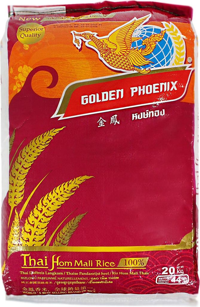 Golden Phoenix Thai Hom Mali Jasmine Rice 20kg Produktbild 