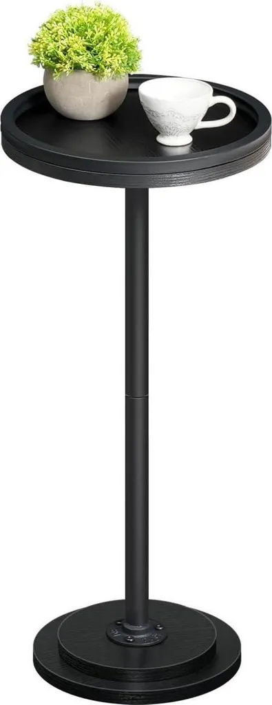 HOOBRO Table d'appoint ronde noire 30 x 30 x 65 cm modèle EBB168BZ01