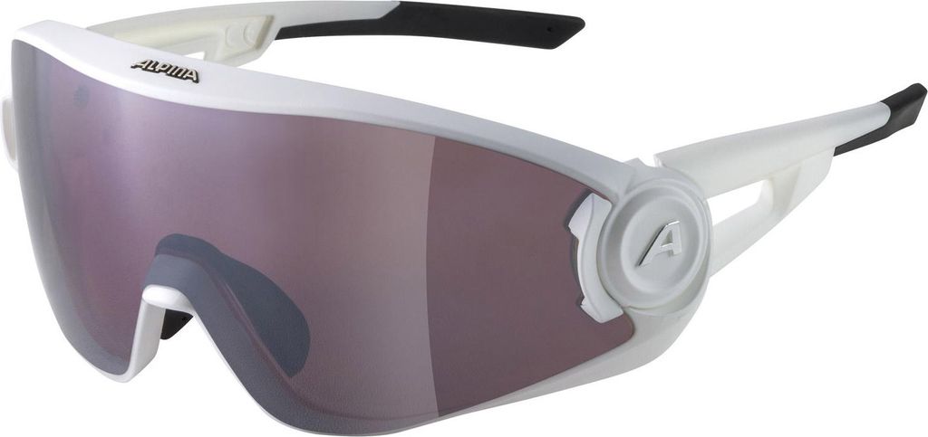 Alpina 5w1ng Q White Matt/Red Fahrradbrille