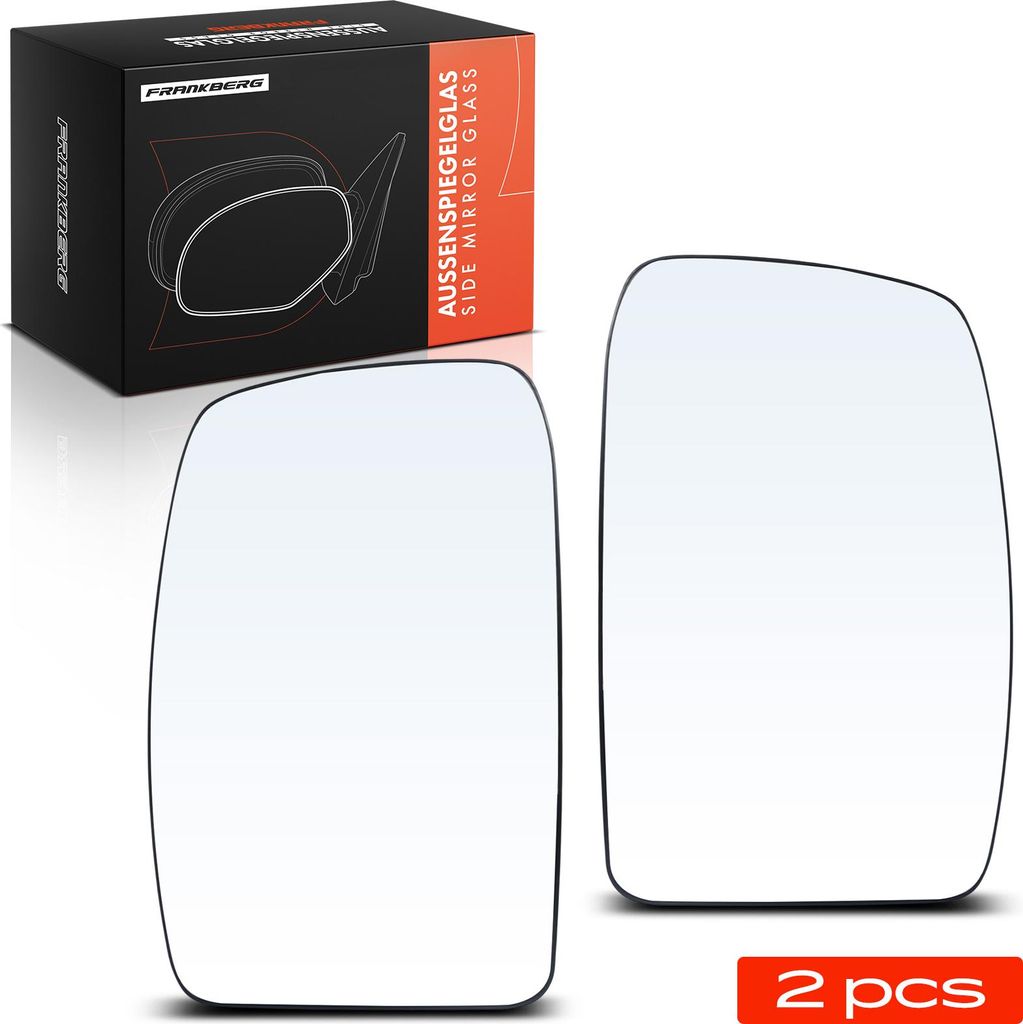 Frankberg 2x Spiegelglas Außenspiegel Vorne Links Rechts für Nissan NV400 Kasten Bus X62 X62B