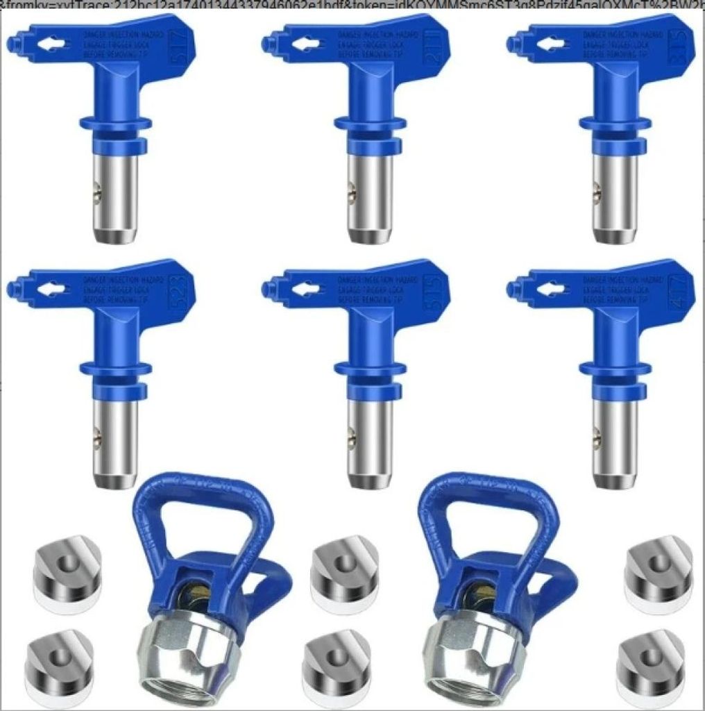 Set mit 6 wendbaren Airless-Sprühdüsen, Airless-Farbspritzdüsen, Sprühteile für Häuser, Gebäude, Terrassen, Zäune (211, 315, 417, 517, 515,...