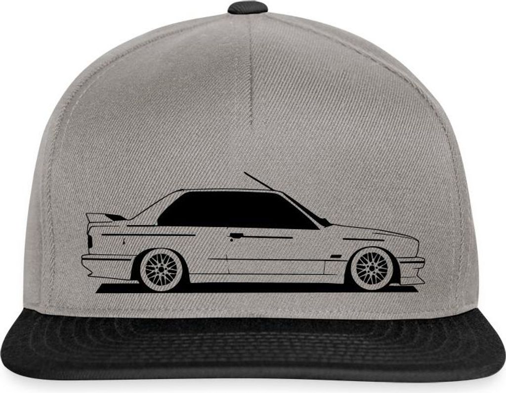 Spreadshirt E30 Auto Classic Oldtimer Fan Snapback Cap, One size, Graphit/Schwarz
