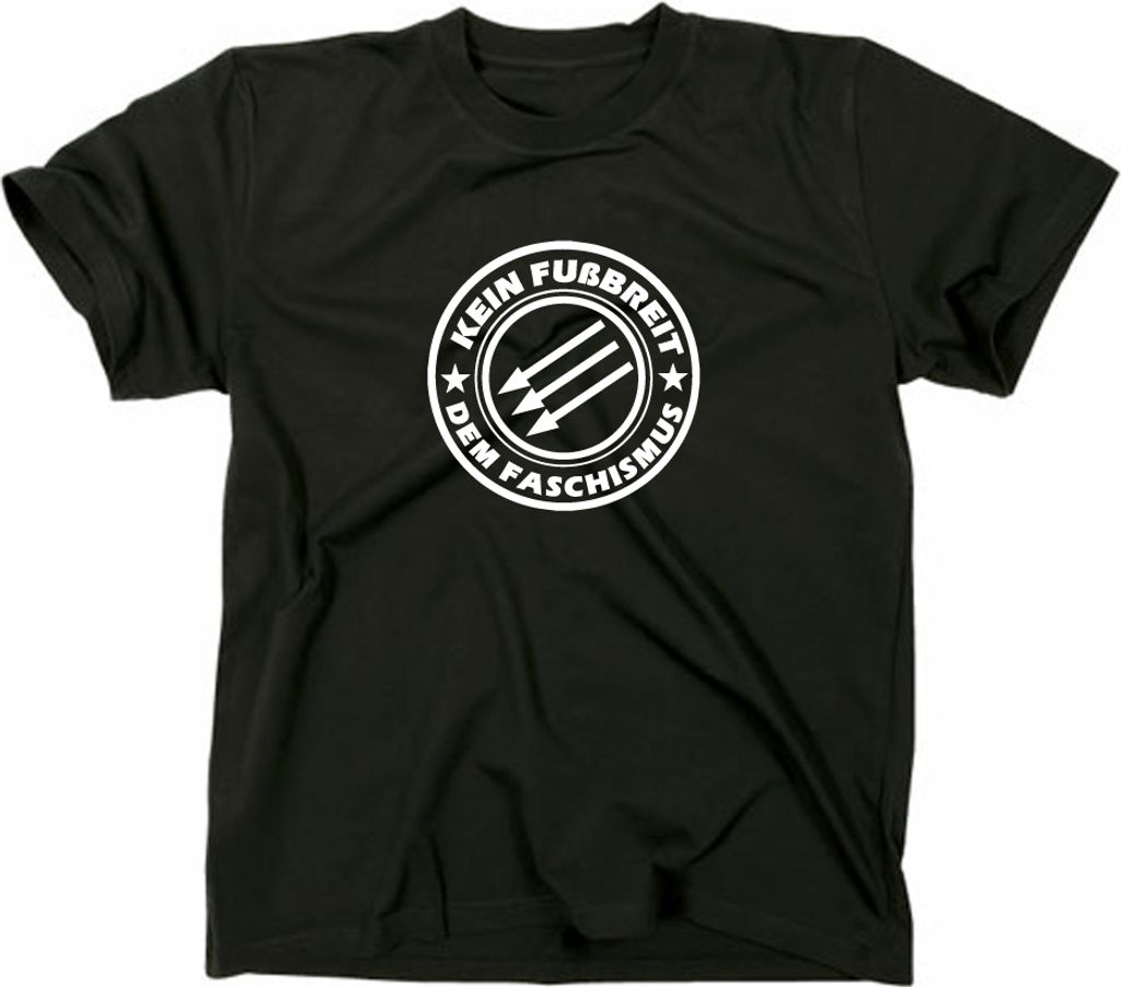 Styletex23 T-Shirt Kein Fußbreit dem Faschismus Logo, schwarz, XL