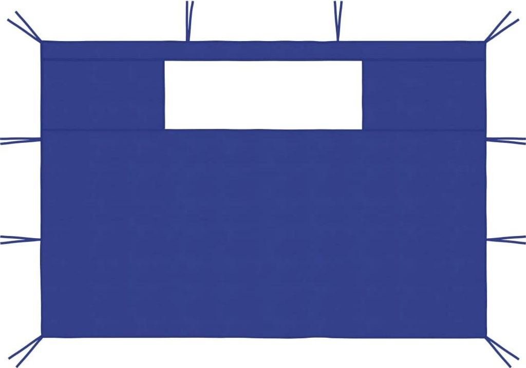 vidaXL Pavillon-Seitenwände mit Fenstern 2 Stk. Blau