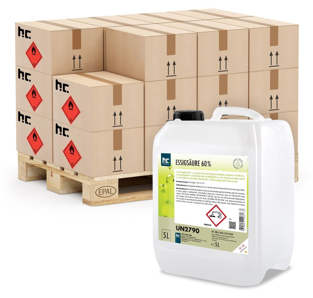 2x5 L Höfer Chemie® hochprozentige Essigsäure 60% zur Produktbild 