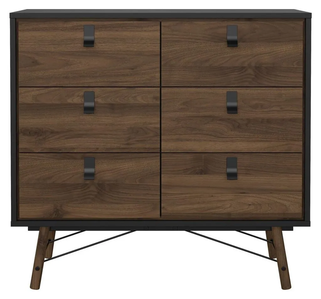 Commode double JOYCE : 6 tiroirs pour optimiser l'espace de chambre