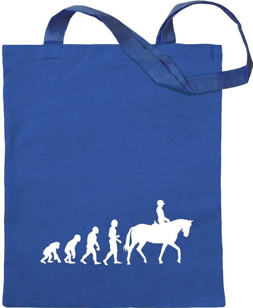 Kiwistar - Baumwolltasche - royalblau - Evolution Pferdesport - Tragetasche Stoffbeutel Umhängetasche langer Henkel