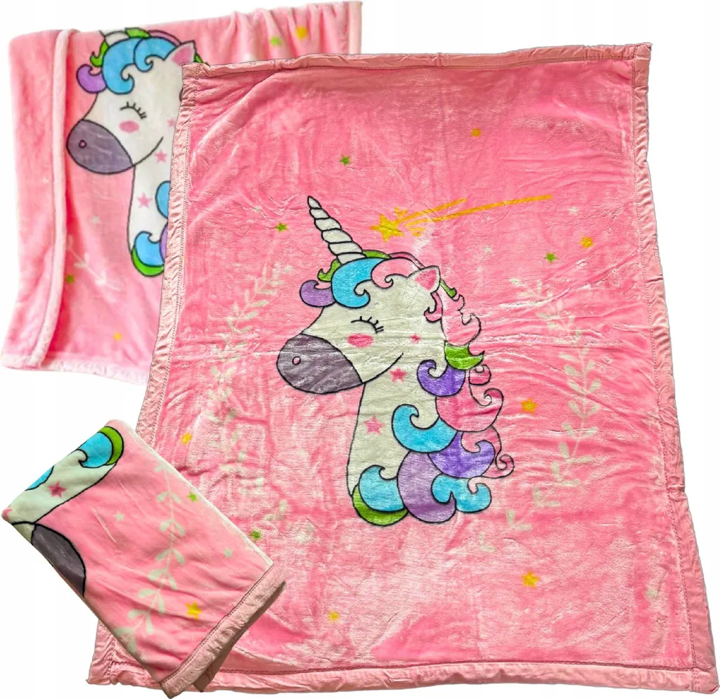 Plaid Unicorno per Bambina 130x150 | Calda Coperta in Pile Flanella