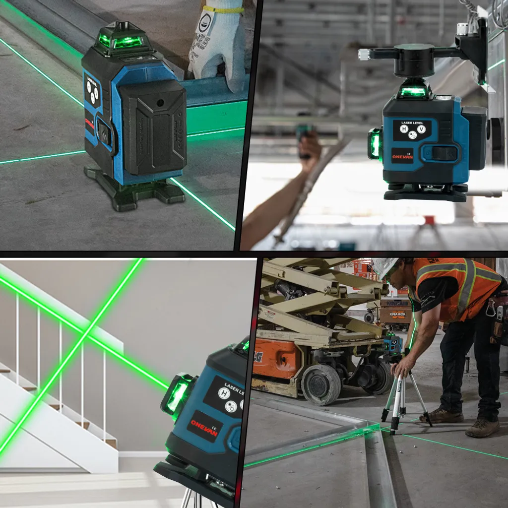 Laser de chantier 4D pour carrelage et pose de cloisons 16 lignes vert - 11
