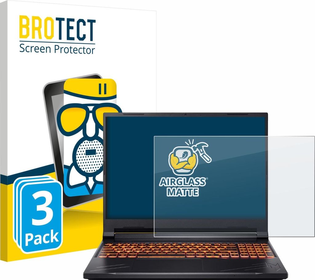 3x BROTECT Entspiegelungs Schutzglas für Acer Nitro V 16 Schutzfolie Panzer Folie Glas Display Schutz matt