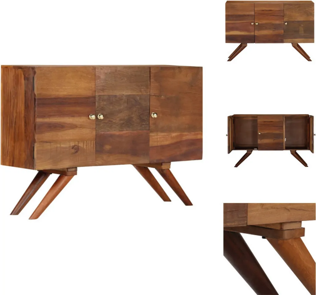 Buffet robuste en bois massif marron pour ranger et décorer sans encombrer