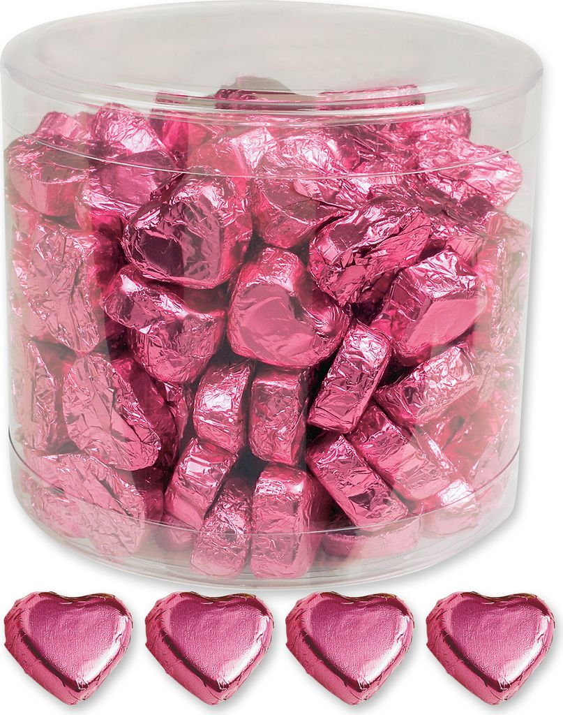 Günthart 150 rosa Herzen aus Schokolade