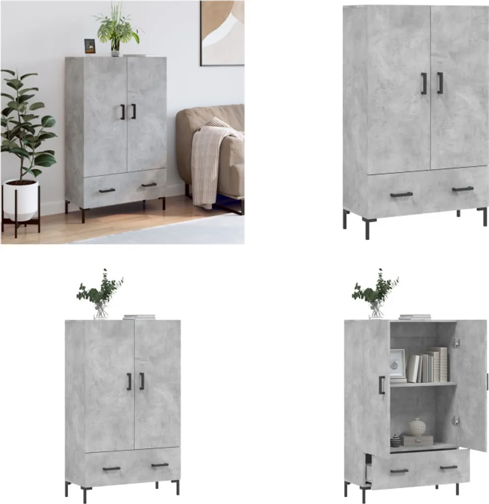 Madia Moderna 69,5x31x115 cm Grigio Cemento | Arredo vidaXL