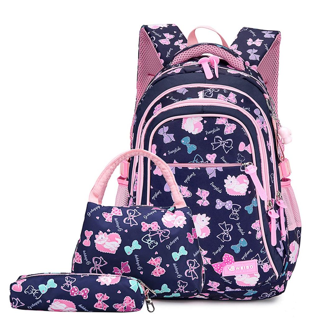 Einhorn Rucksack mit Rädern Schulrucksäcke mit Lunchtasche Mäppchen Schultasche für Kinder Jugendlich Lila Kinder Schulranzen Trolley Mädchen 