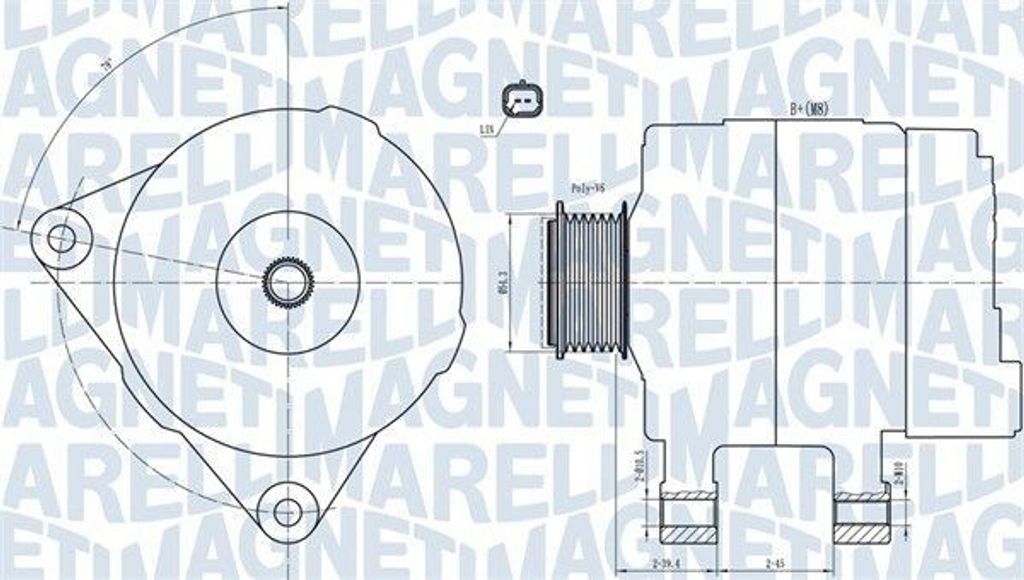 MAGNETI MARELLI 063732033010 Lichtmaschine Generator LiMa 150A 14V für FIAT Scudo Kastenwagen (270, 272) passend für PEUGEOT 2008 Kombi (CU) 207