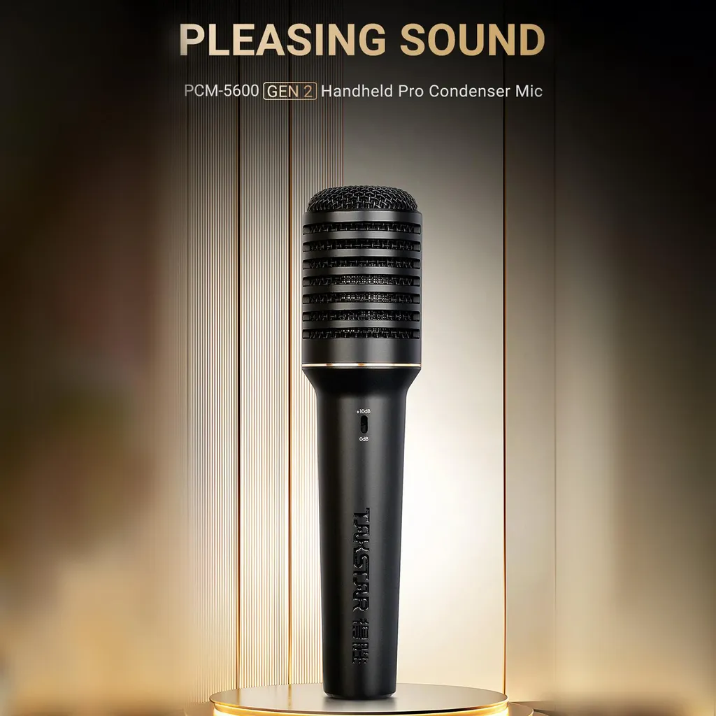 Microphone cardioïde haute sensibilité avec double réglage de gain pro