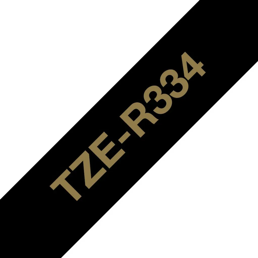 Brother TZE-R334 nastro per etichette Oro su nero