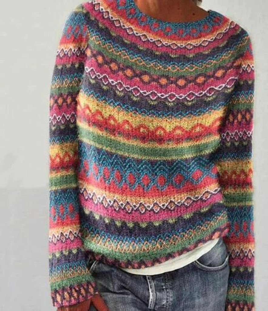 Norweger Pullover Damen - Weicher Strick, Rundhals, Winterlicher Comfort Für Kalte Tage