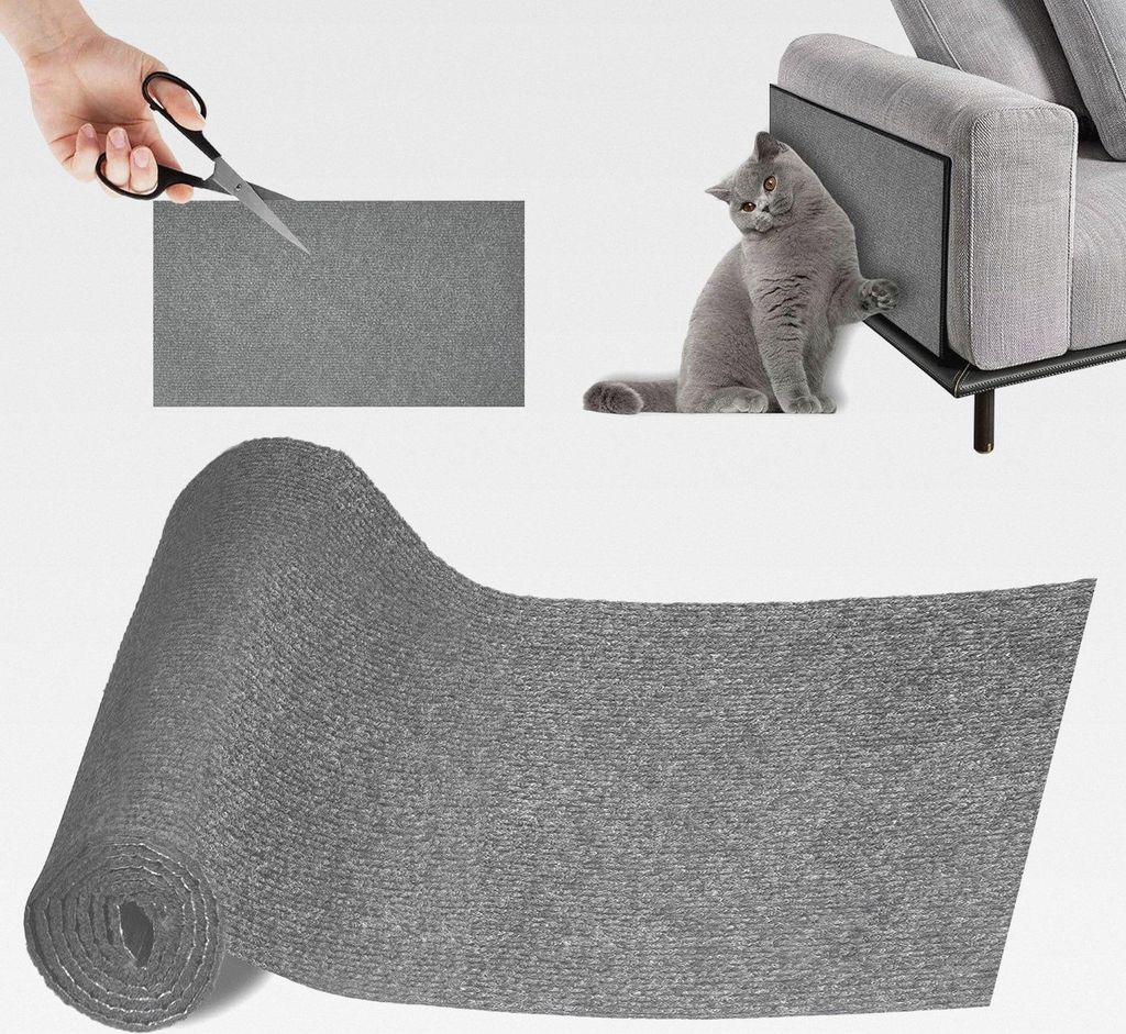Kratzmatte Selbstklebend, Kratzmatte Katze Wand, DIY Wiederverwendbar Katzenteppich Selbstklebend 100x30cm, Ideal für Sofas, Möbel und Wände(H...
