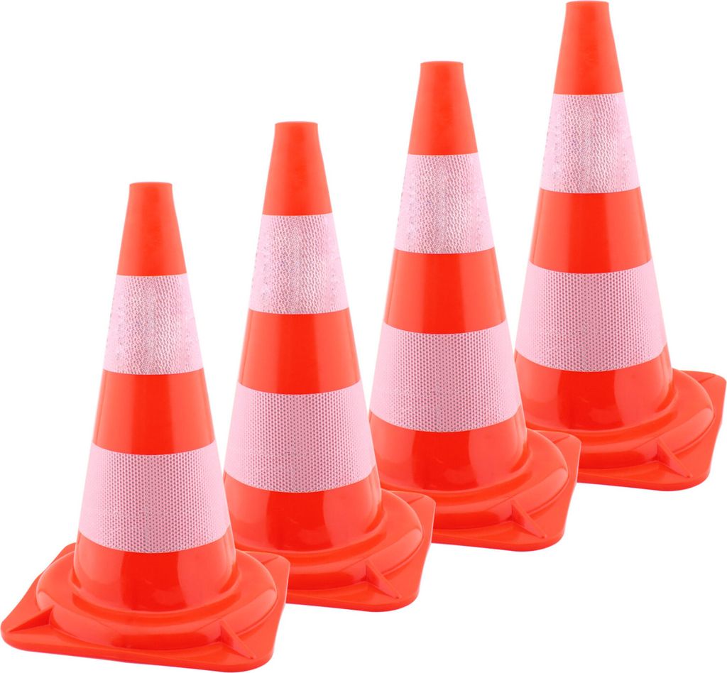 Verkehrspylon Pylon Hütchen Verkehrsleitkegel Warnkegel Markierungskegel Absperrkegel Warnbake Leitpfosten Lübecker Hut Parcours 4 Stück