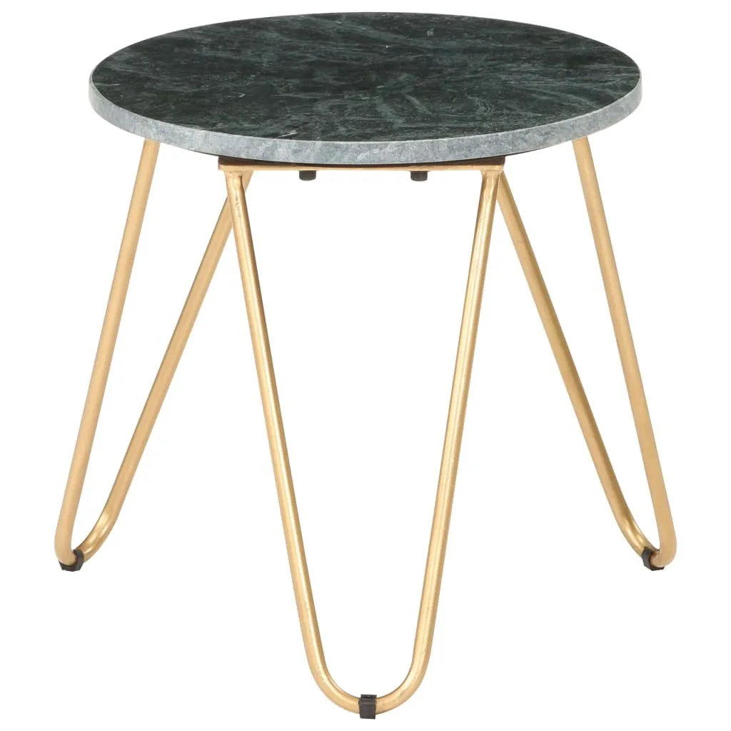 Tavolino da Salotto Cubico 40x40 Marmo Verde e Ferro Nero Moderno
