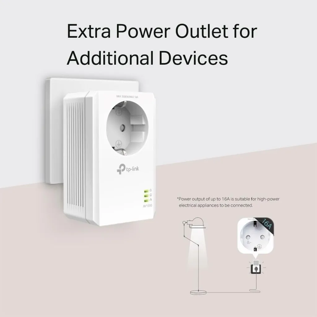 Adaptateur CPL TP-Link 1000 Mbps avec Prise Intégrée - Pack de 2 Unités
