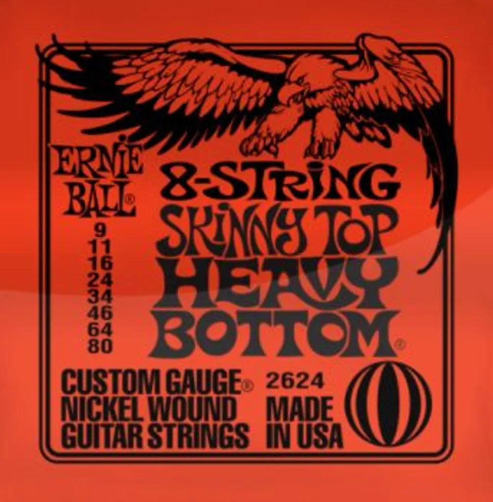 Cordes pour Guitare Electrique 8 Cordes Ernie Ball 2624 Tirant 9-80