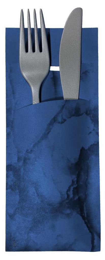 520 Bestecktaschen mit Serviette blau 20 cm Produktbild 