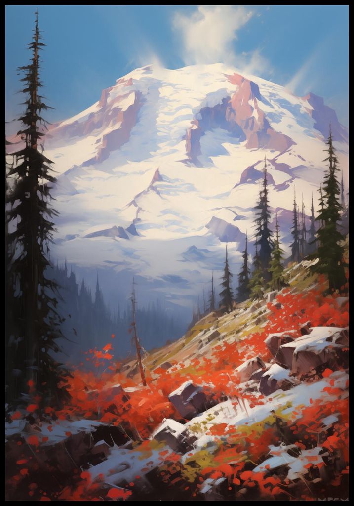 Plakat 68x98cm Majestät der Bergpässe