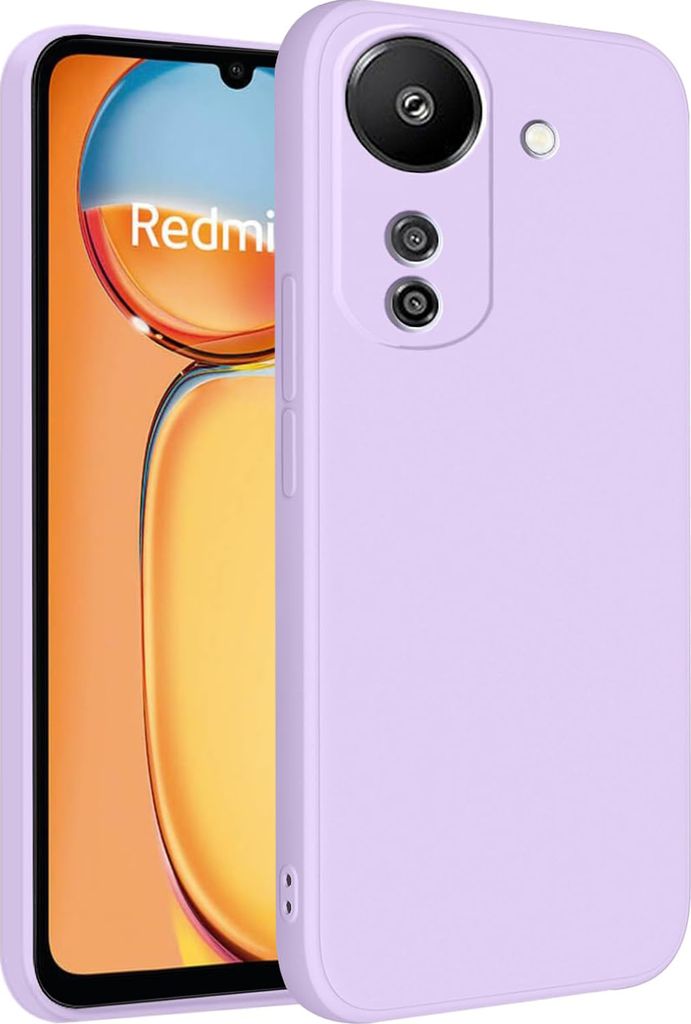 Hülle für Xiaomi Poco C65 /Redmi 13C 4G Slim Liquid Silikon Gel Gummi Stoßfest Schutzhülle Lila