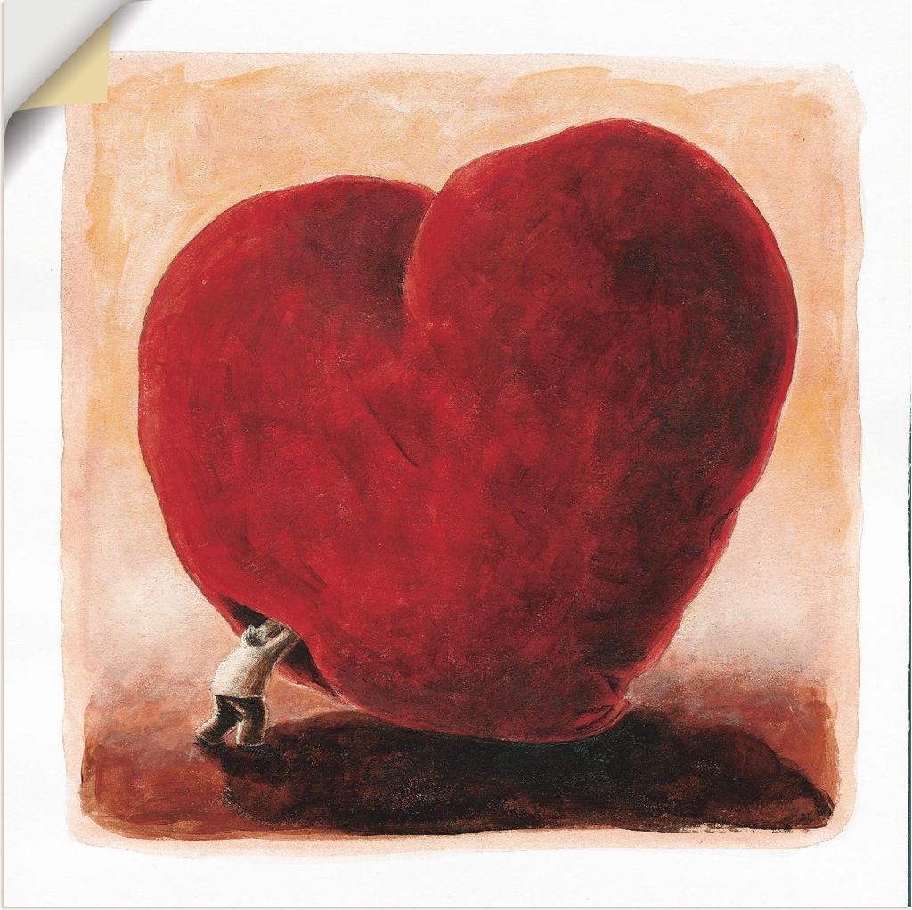 ARTland Wandbild, selbstklebend Weiches Herz Größe: 70x70 cm