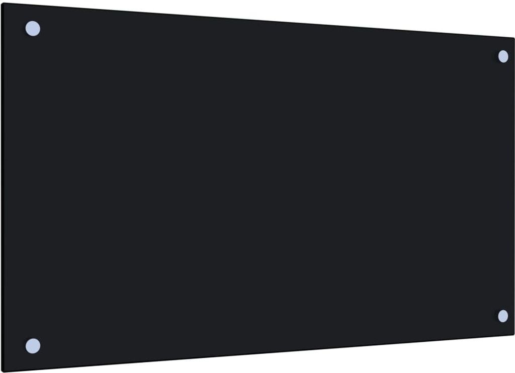 vidaXL Küchenrückwand Schwarz 70x40 cm Hartglas Produktbild 