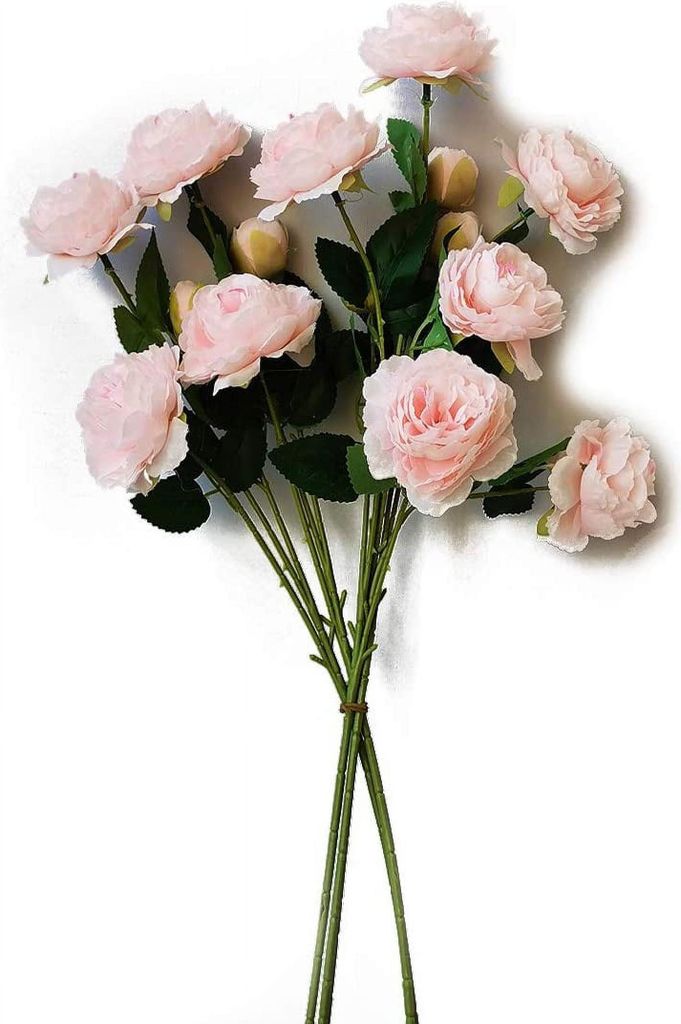 kš¹nstliche Rosen-Pfingstrosen-Blumenzweige mit langen Stielen, Seidenblumen fš¹r Vasenarrangements, ideal fš¹r Hochzeiten, Zuhause, Innen- u...