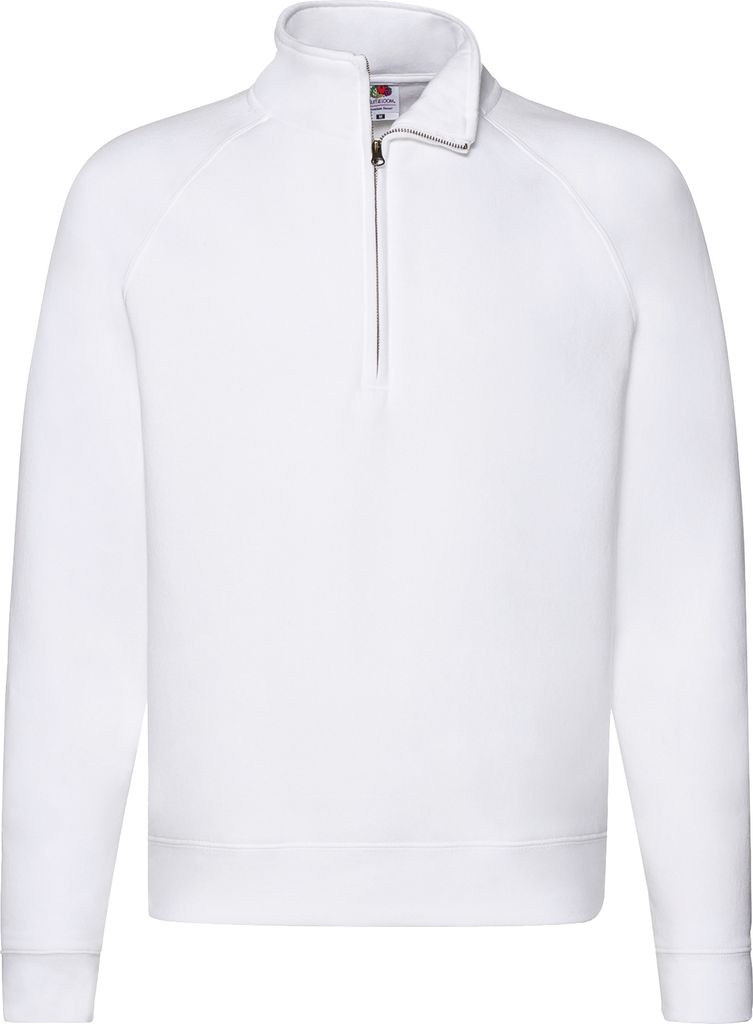 Fruit of the Loom Premium Zip Neck Sweat ,Farbe: weiß Produktbild 