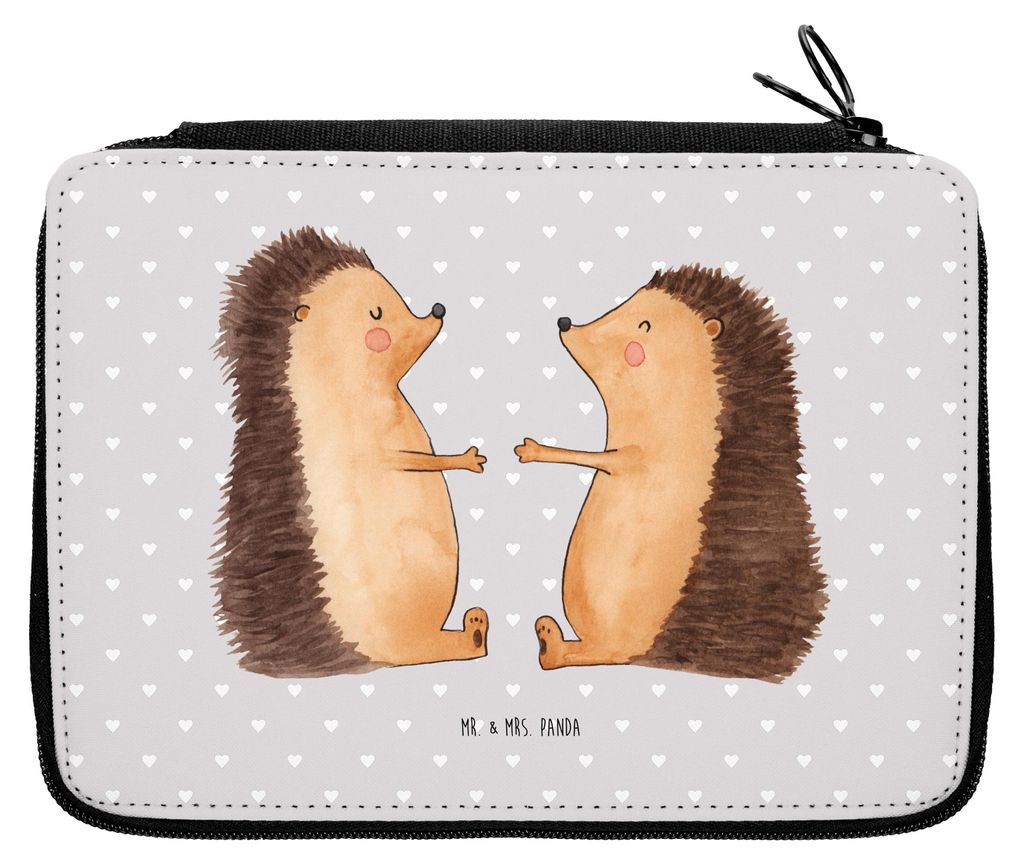 Mr. & Mrs. Panda Federtasche Igel Liebe - Grau Pastell - Produktbild 