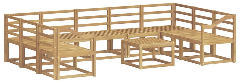 vidaXL Outdoor-Sofagarnitur 10 pcs Weiß Massivholz Akazie