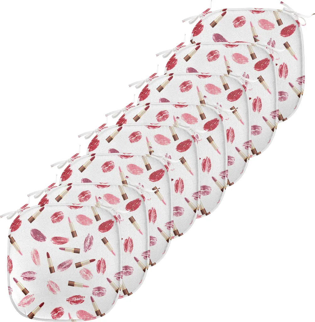 Lot de 8 Coussins de Chaise Imperméables 40x40 cm Motifs Maquillage