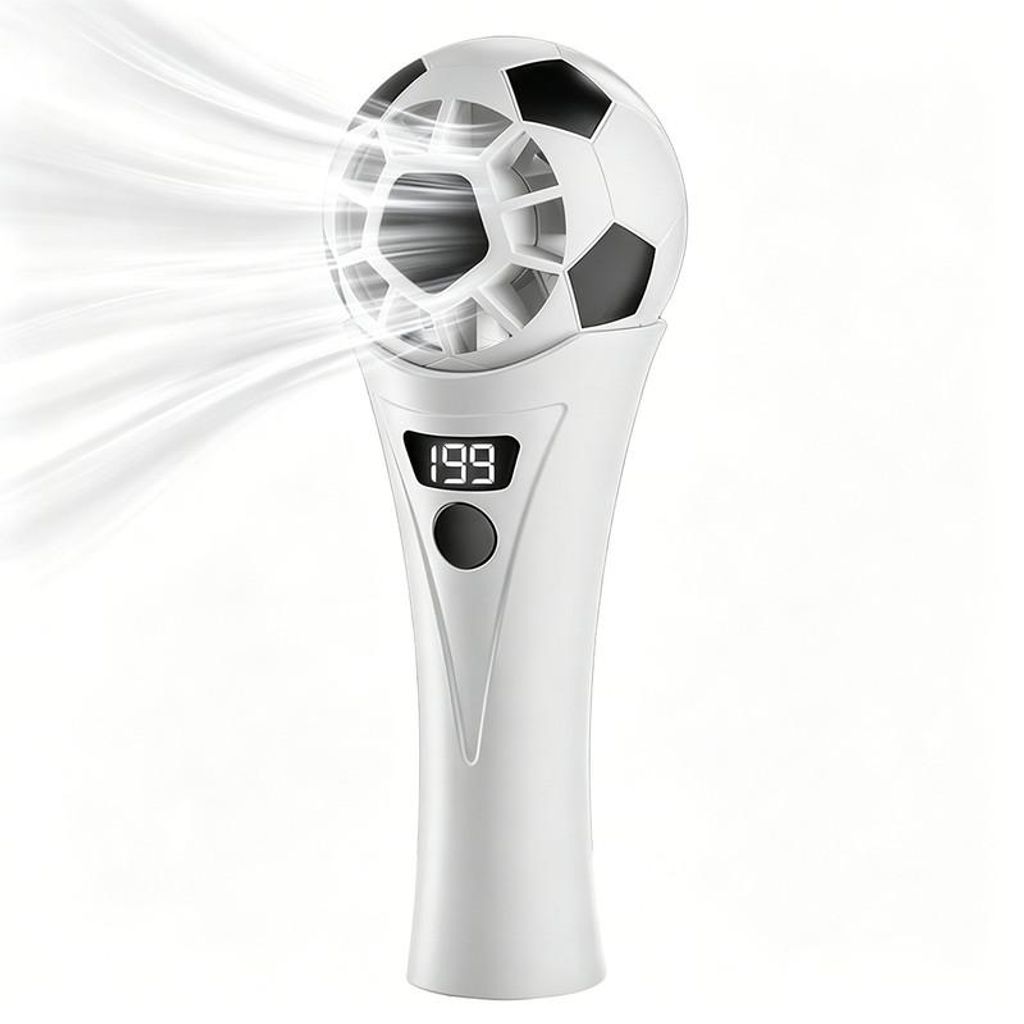 Tragbarer Mini Ventilator USB Type-C Akku 5 Geschwindigkeiten leise kompakt Sport Fußball Outdoor Büro