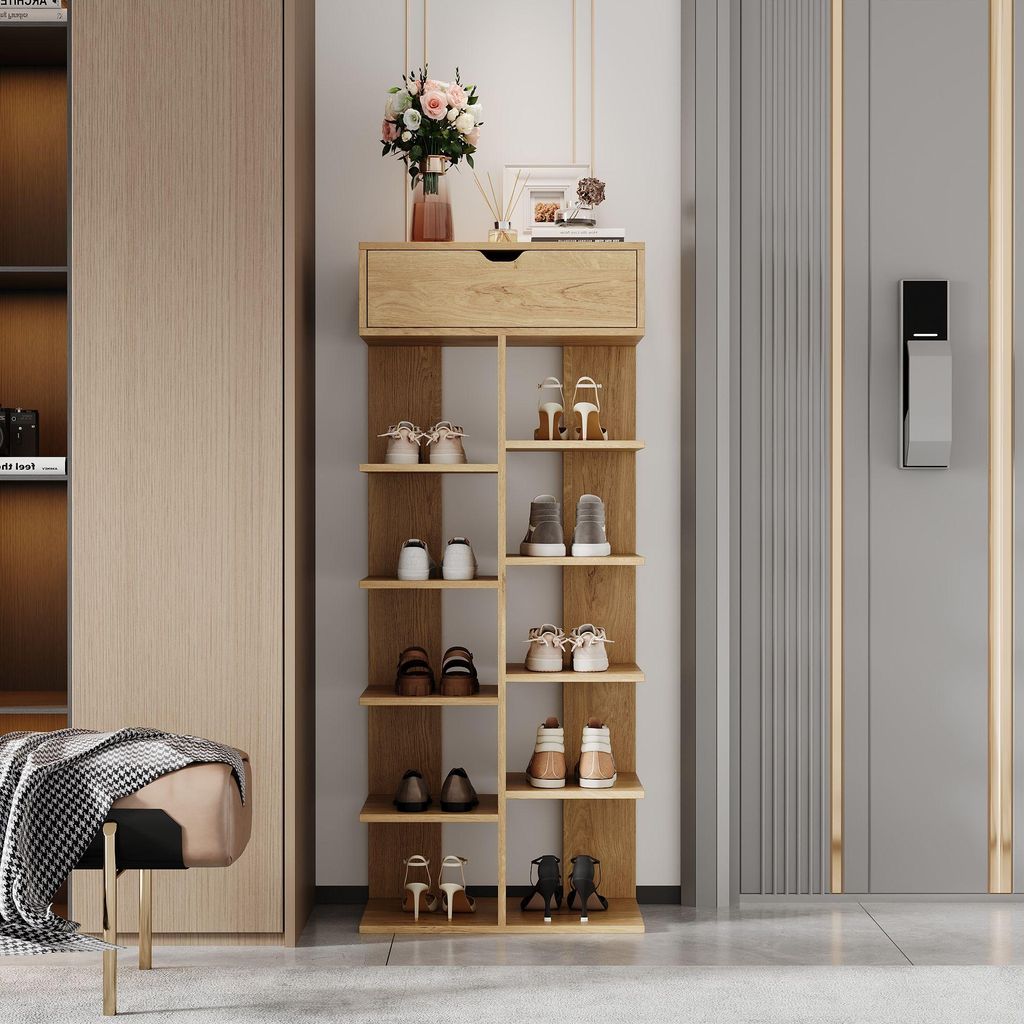 Merax Schuhschrank, offenes Schuhregal mit 10 Fächern und