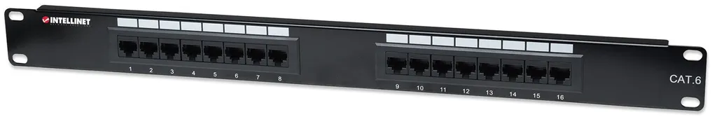 Intellinet 519526 Patchpanel 1HE 16-Port Cat6 UTP sw pour Rack 19