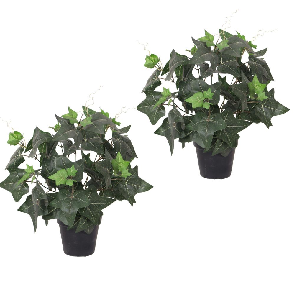 Lacers SMARAGDLINE künstliche Green Ivy Pflanze-künstliche Efeu Pflanze 2er Set 50cm - dekorative kunstpflanze im Topf für Wohnzimmer, Balkon un...