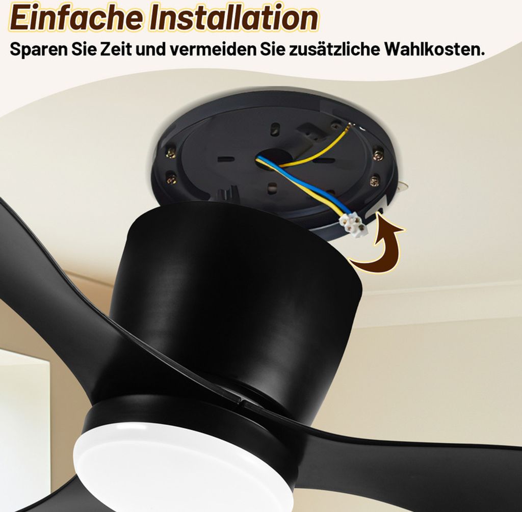 Lampadario Ventilatore Da Soffitto Silenzioso Lampadari Con Ventola E Telecomando Reversibile 6 Velocità Timer Plafoniera Con Ventilatore Led Dimmerabile Per Camera Da Letto Soggiorno Cucina, Oro