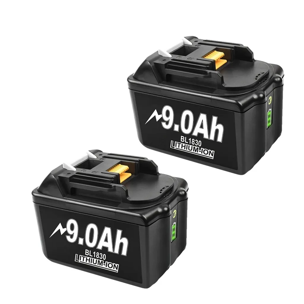 Lot de 2 Batteries de Rechange 18V 9Ah, Accumulateur Li-Ion pour Outil
